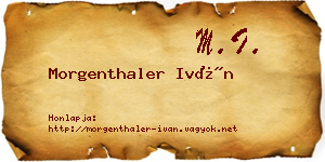 Morgenthaler Iván névjegykártya