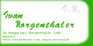 ivan morgenthaler business card